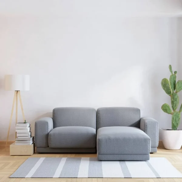 Seat Sectional Sofa Couch, Comfy Cloud Style, Deep Seat, Sleeper Function with Throw Pillows. Ideal for Adult - Occupied Living Rooms, Modern Design, Cozy Chenille, Black