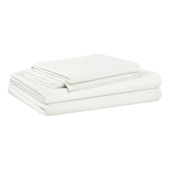 Allswell Soft & Silky 4-Piece Bleached Linen Rayon Derived from Bamboo Sateen Bed Sheet Set, King