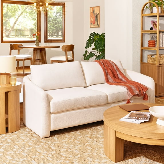 Beautiful Drew 72.2" Sofa by Drew Barrymore for Adults, Cream Bouclé