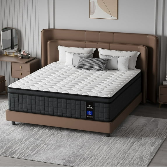EVLWZL  12 inch Twin Mattress in a Box, Cooling Gel Infused Memory Foam Hybrid Mattress, Pocket Spring, Medium