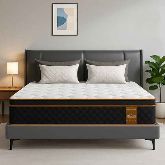 Gibaha Queen Mattress, 12 inch Hybrid Mattress in a Box, Gel Memory Foam with Pocket Spring, Pressure Relief, Medium Firm