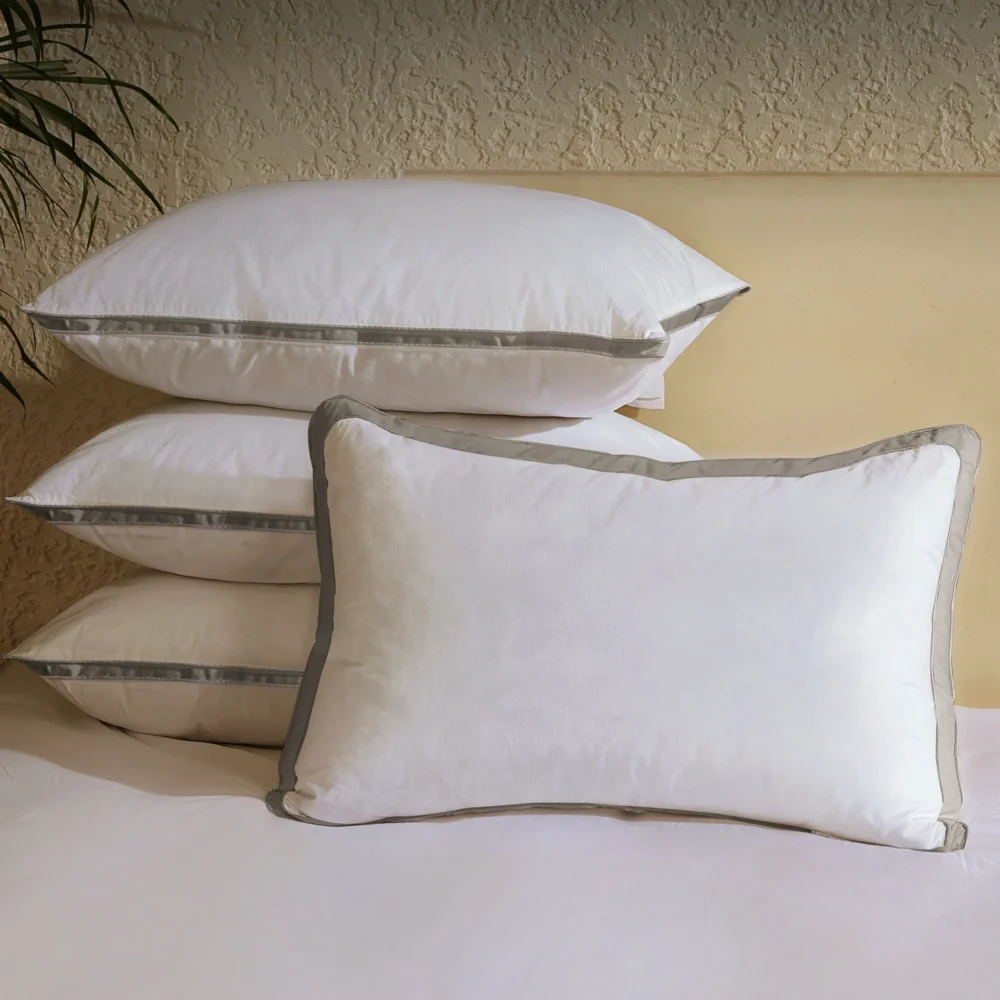 MEUDYT Goose Feather Down Pillows Queen Size Set of 2, 600TC 100% Cotton Cover Hotel Collection Bed Pillows，20"x28" - Image 2