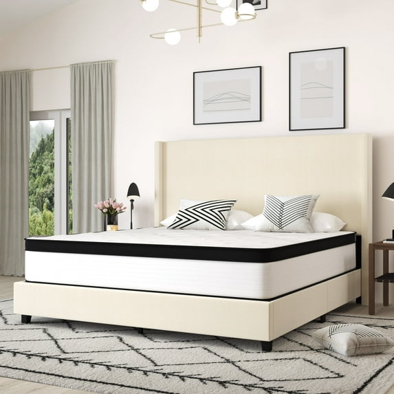 Merrick Lane 12" Extra Firm Hybrid Pocket Spring and Foam Mattress, King