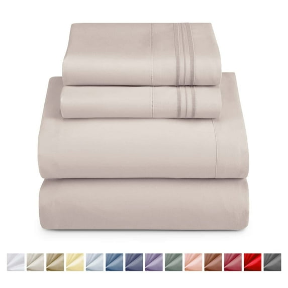 Nestl California King Sheet Sets, 1800 Series Deep Pocket 4 Piece, Luxury Soft Microfiber Bed Sheet Sets, LINEN