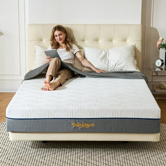 Babyqueen Queen Mattress 10 inch Queen Size Memory Foam Bed Mattress in Box, Adult Motion Isolation for Cooler Sleeping